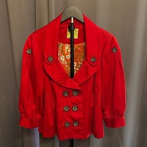 Floreat Vibrant Red Double-Breasted Blazer